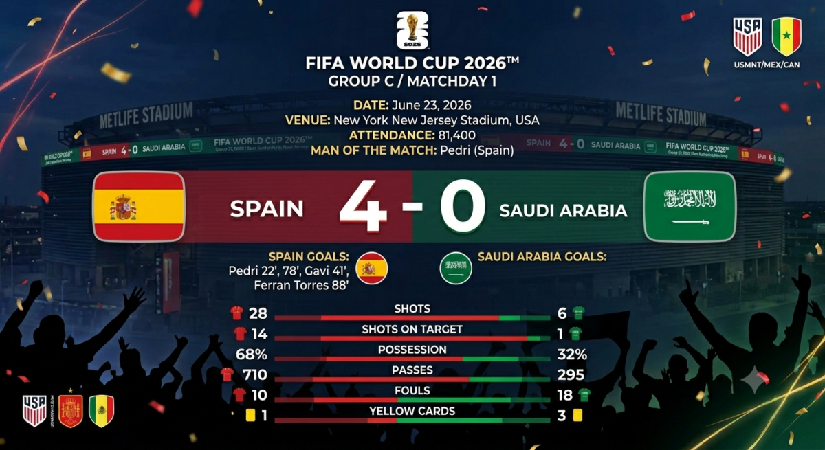 Spanyol 4 - 0 Arab Saudi